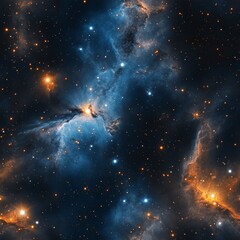 Poster - cosmic wonders displayed in a vibrant nebula with swirling gases and distant stars scattered across 
