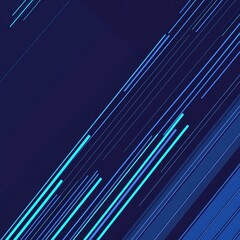Aufkleber - Abstract Composition of Dynamic Blue Lines Creating a Sense of Movement and Depth Against a Dark Background in a Modern Digital Style