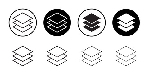 layers icon vector set outline