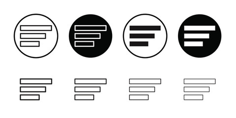 Menu icon Vector set outline