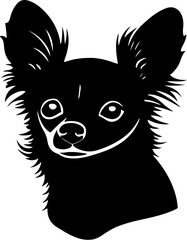 Chihuahua dog black silhouette vector logo