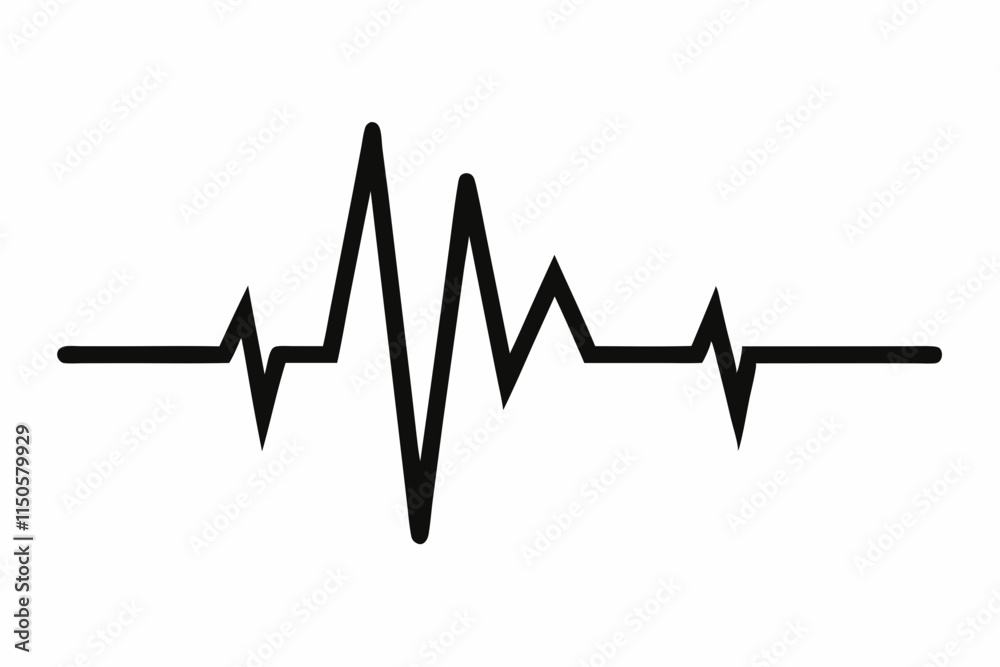 Line Drawing Beat heartbeat silhouette, Heart beat one line, Continuous lines heart beats ...