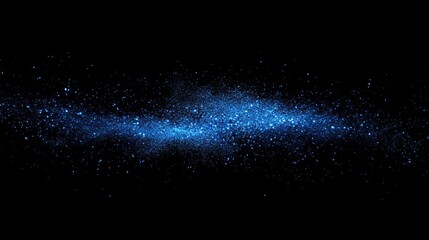 Wall Mural - Ethereal Dark Blue Particles in Cosmic Space, Illuminating Night Sky with Celestial Glow