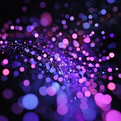 Poster - Colorful Abstract Background With Glowing Dots and Lights in Shades of Purple, Pink, and Blue During Nighttime