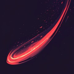 Poster - Vibrant Red Light Streak Against a Dark Background, Creating a Dynamic and Energetic Visual Impression of Motion and Energy in a Digital Art Style