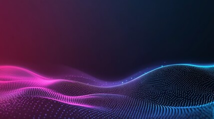 Poster - Colorful Abstract Waves With Glowing Particles Create a Vibrant Visual Experience in a Dark Background