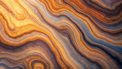 Wall Mural - Colorful abstract wavy pattern with shades of orange, brown, and blue.