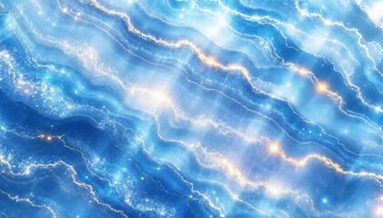 Wall Mural - Swirling blue and white abstract water pattern with shimmering light reflections