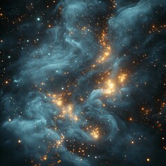 Poster - vibrant cosmic nebula illuminated by distant stars in deep space showcasing swirling gas and sparkli