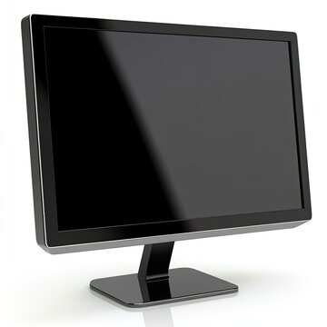 a black computer monitor with a black screen that says the word on the bottom