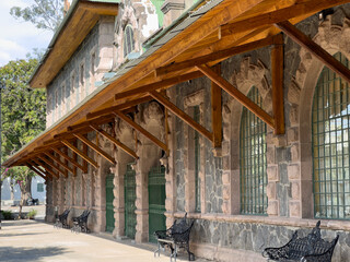 The old train station building in Cuernavaca Morelos, Mexico during the day.