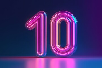 Poster - neon number glowing in vibrant colors, creating an energetic