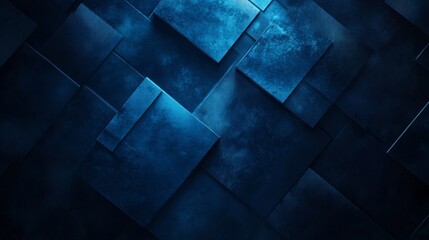Poster - Dark background with blue pixel pattern. Vector illustration of abstract bg with geometric square elements grid. digital backdrop with dissolve rectangle dot particle mosaic gradient texture.