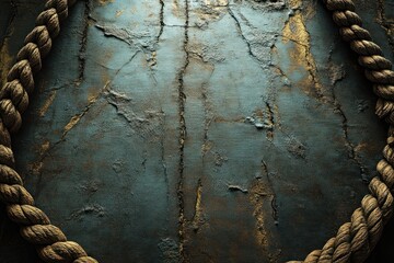 Aufkleber - Rope framing textured background with intricate details in rich colors and natural elements. Generative AI