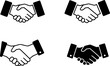 © Anomal - handshake icon set. business agreement, friendly handshake icons. partnership deal symbol for apps, ui, website, design element. transparent vector illustration