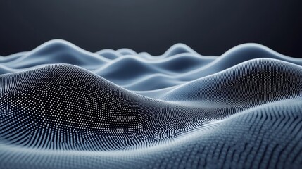 Poster - Abstract technology background concept featuring a wave flow of gold-colored digital particles