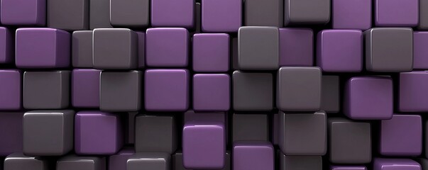 Poster - A futuristic, modern 3D render featuring grey metal cubes