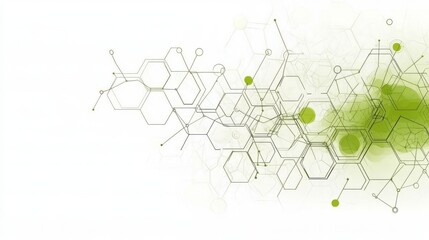 Poster - a modern design concept featuring an abstract background with geometric shapes and hexagon patterns,