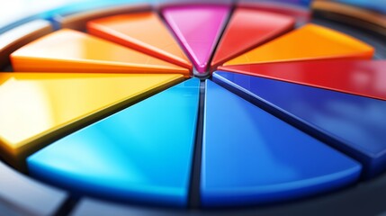 Aufkleber - Colorful Geometric Shapes in Circular Arrangement on Tabletop