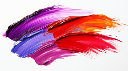 Aufkleber - Vibrant Paint Strokes in Purple, Red, and Orange Abstract Art