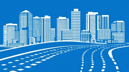 Poster - In the realm of global cyber communication and coding, digital data moves swiftly down a virtual road, forming a visual depiction of fast data transfer to emphasize agile digital transformation and