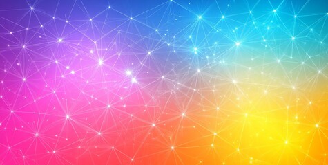 Poster - network connecting dot polygon background illustrating concepts of network business, technology, dat