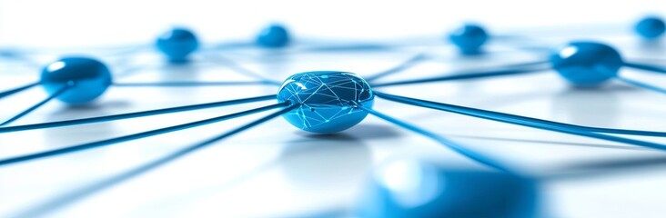 Poster - close up of pins on blue