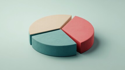 Poster - Abstract pie chart with pastel colors on a soft green background