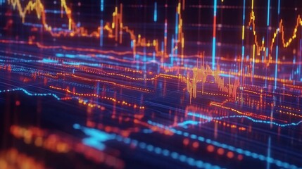 Poster - Colorful Abstract Data Visualization with Lines and Graphs