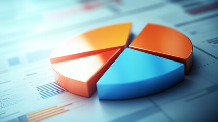 Aufkleber - Modern Pie Chart on Business Data Background for Analytics Reports