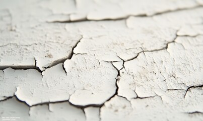 Wall Mural - Macro shot of the cracked paint on white wooden boards