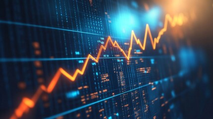 Aufkleber - Dynamic Stock Market Graph with Data Visualization Background