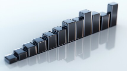 Aufkleber - Black and Silver Bar Chart Representing Data Growth and Progression