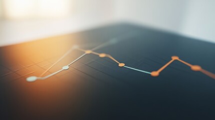 Fototapete - Modern Data Visualization with Trend Lines and Market Fluctuations