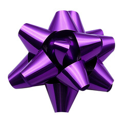 Wall Mural - Decorative star-shaped shiny gift bow for celebrations against a transparent background, gift bow png image