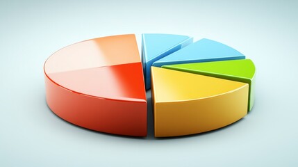 Leinwandbilder - Colorful 3D Pie Chart Representation for Data Visualization Concepts