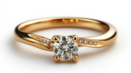 Wall Mural - golden ring with diamonds