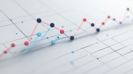Aufkleber - Colorful Line Graph with Data Points on Soft Background Surface