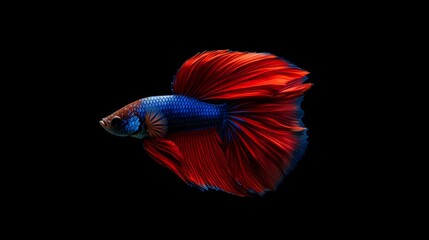 Poster - Vibrant Siamese Fighting Fish with Striking Red and Blue Colors