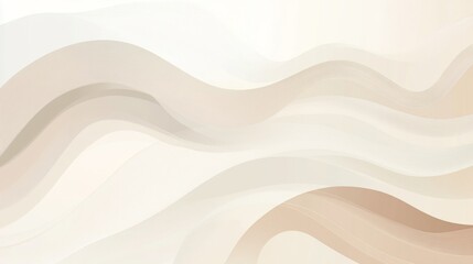 Fototapete - Soft Abstract Waves in Neutral Tones for Creative Backgrounds