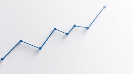 Poster - Blue Line Graph Showing Steady Growth Against Minimalist Background