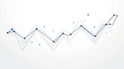 Poster - Abstract Data Analytics with Trendline and Blue Dots on White Background
