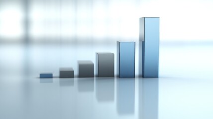 Poster - 3D Bar Chart Representing Growth and Progress in Data Visualization