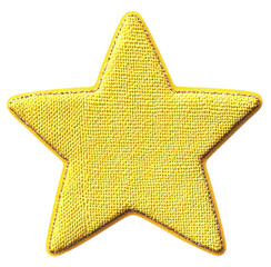 yellow star sticker with textured surface