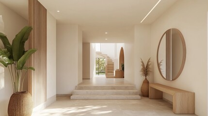 Leinwandbilder - Modern Interior Design of a Bright and Airy Hallway Space
