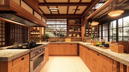 Poster - Modern Traditional Kitchen Design with Elegant Wooden Accents