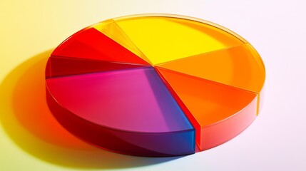 Poster - Brightly Colored Geometric Pie Chart with Transparent Segments
