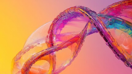 Poster - Abstract colorful swirling helix design.