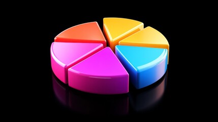 Poster - Colorful Pie Chart Segments Displaying Vibrant Geometric Shapes