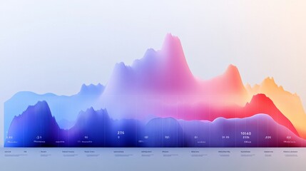 Leinwandbilder - Abstract Data Visualization with Gradient Colors and Peaks